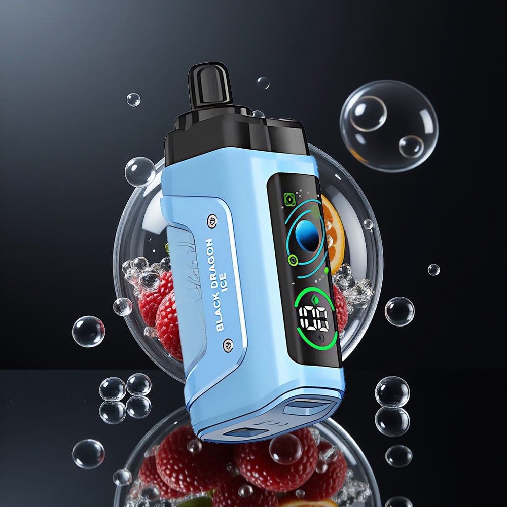 Razz Bar 45000 Puffs Dyspozycyjny Czarny Smok Lód z Regulacją Powietrza