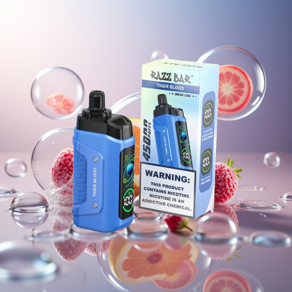 Razz Bar 45000 Puffs Jednorazowy Vape Krew Tygrysa z Regulacją Powietrza
