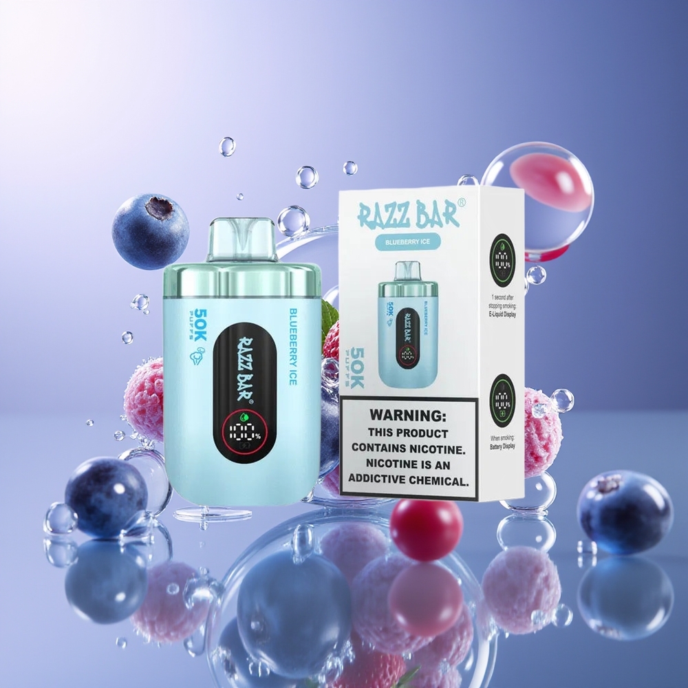 Razz Bar 50K Puffs 1.0 Ohm Borówka Lód