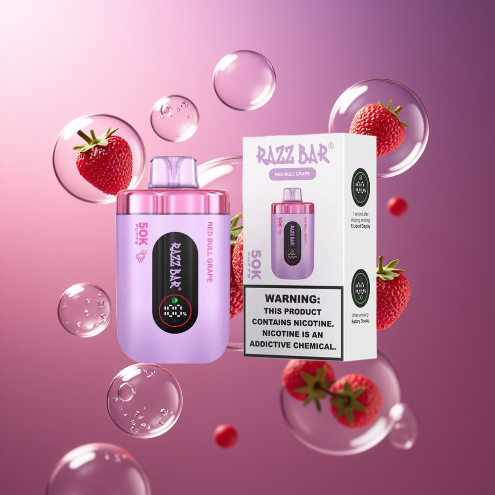 Razz Bar 50K Puffs 2% Nikotyny Red Bull Winogrono