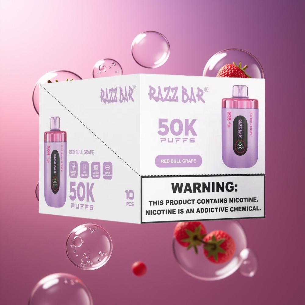 Razz Bar 50K Puffs 2% Nikotyny Red Bull Winogrono