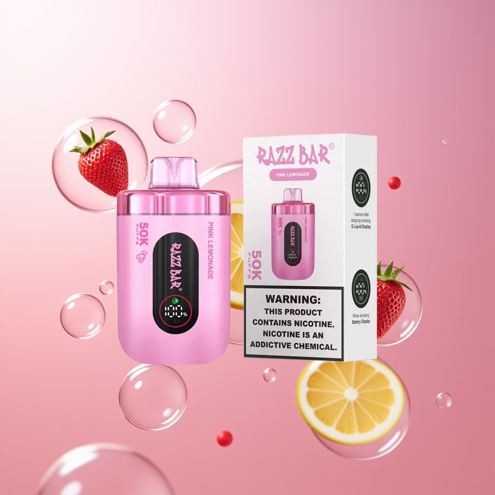 Razz Bar 50K Puffs 650 Mah Cytrynowy Różowy