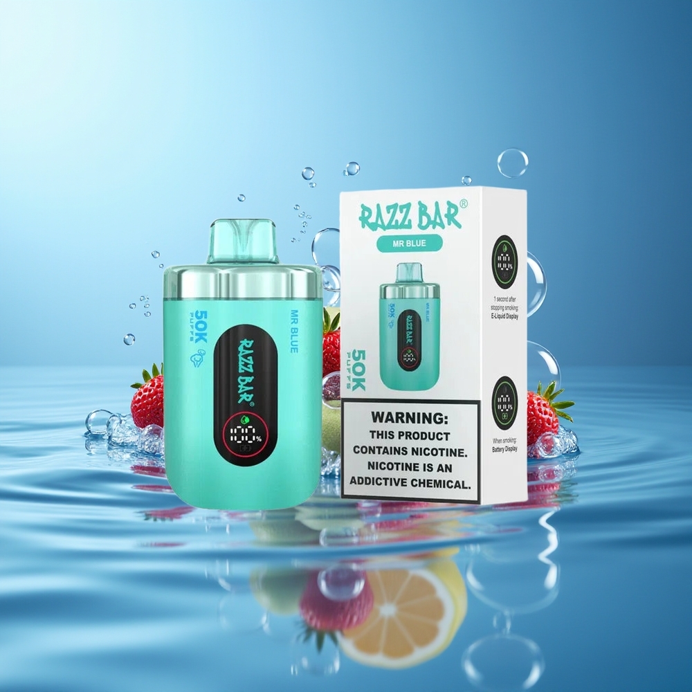 Razz Bar 50K Puffs 650 Mah Mr Niebieski