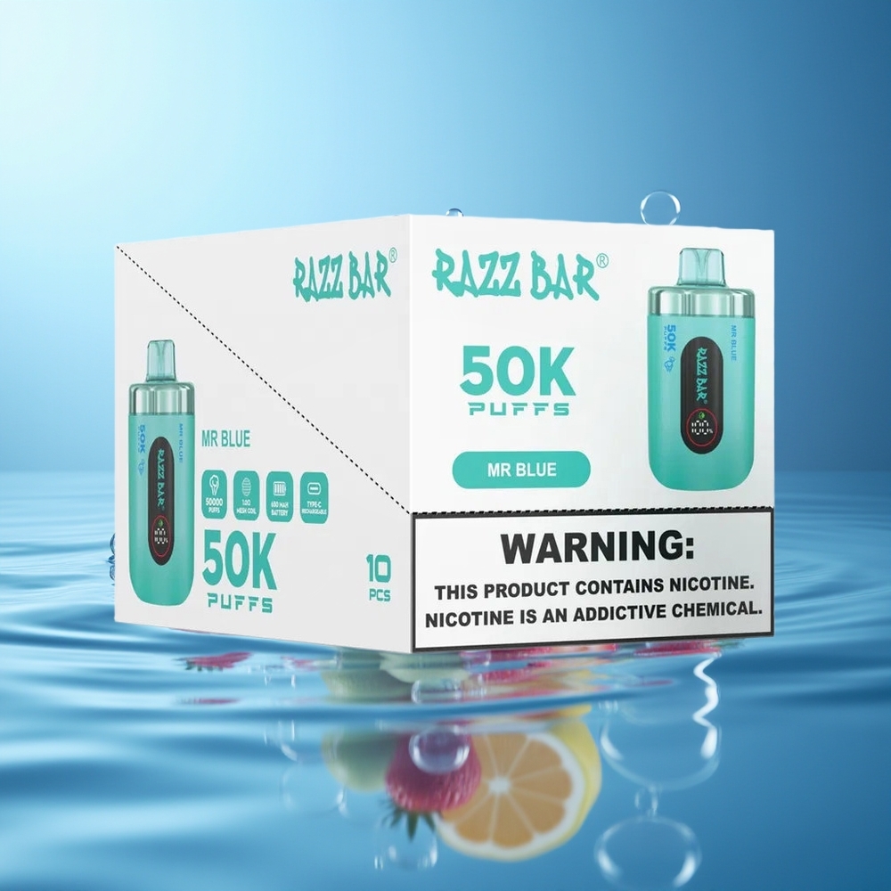 Razz Bar 50K Puffs 650 Mah Mr Niebieski