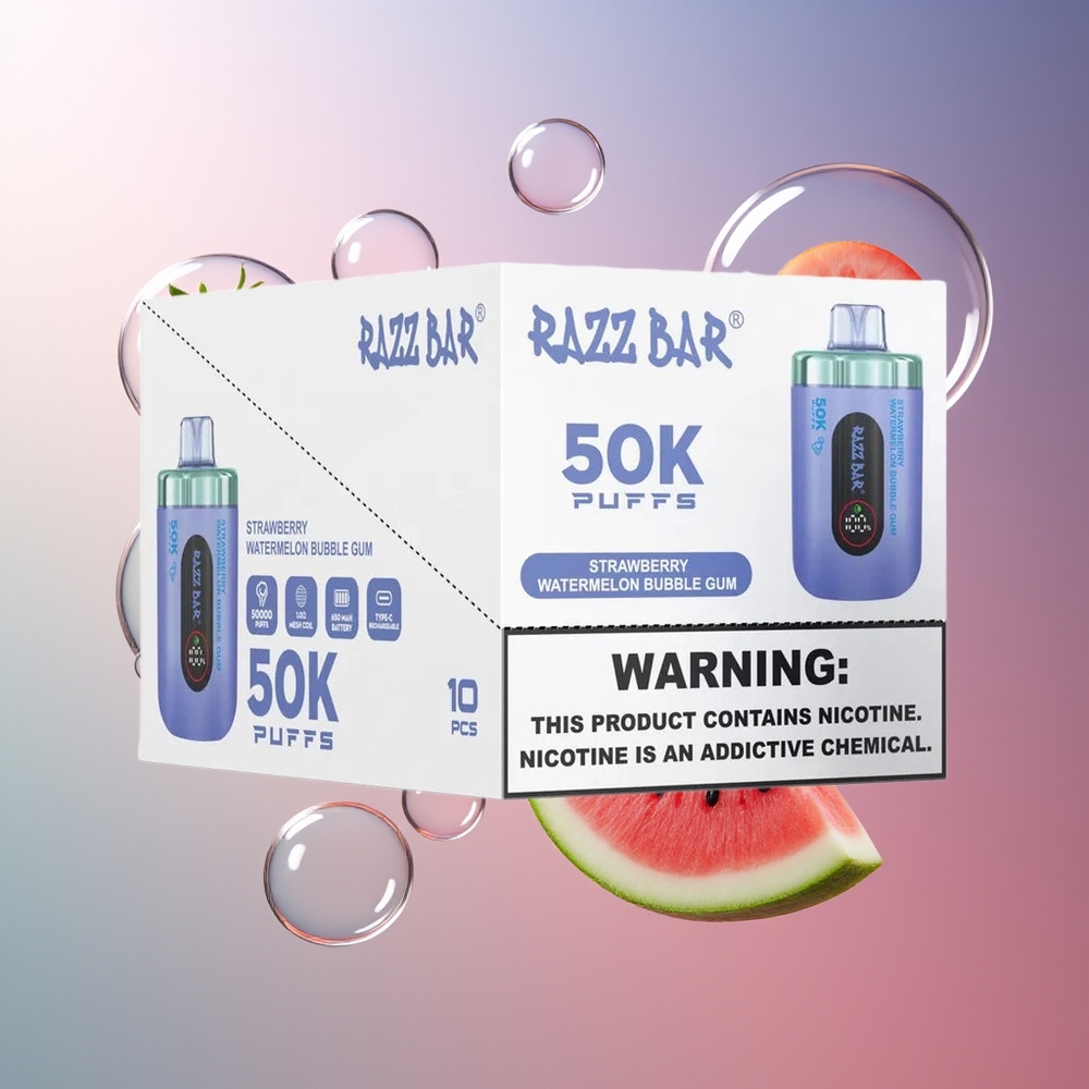 Razz Bar 50K Puffs Truskawka Arbuzowa Guma Balonowa Typ-C