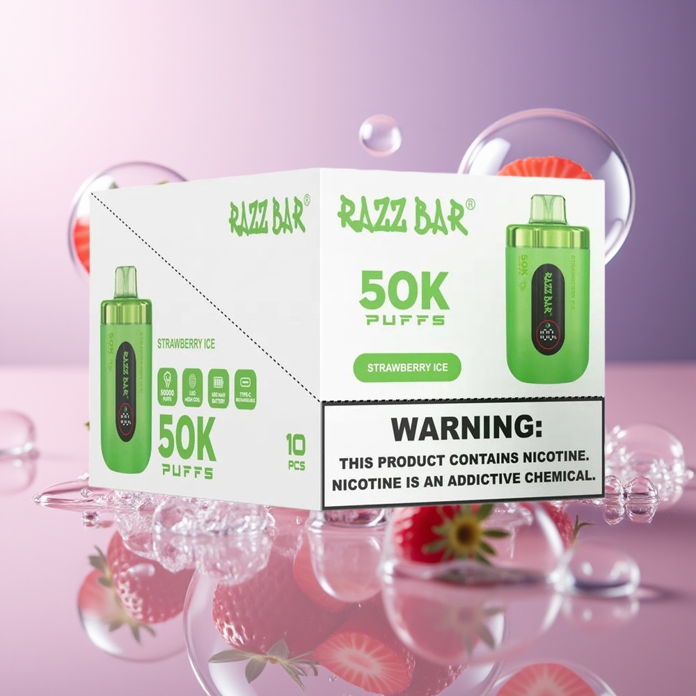 Razz Bar 50K Puffs Truskawkowy Lód Typ-C
