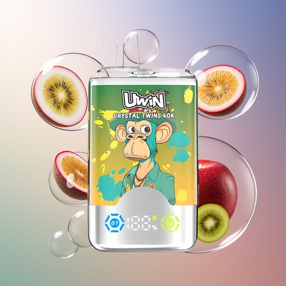 Uwin Crystal Twins 40000 Puffs 32ml Kiwi Marakuja Gujawa Dwa Jabłka