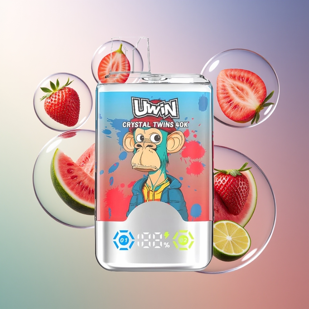 Uwin Crystal Twins 40000 Puffs Podwójny Smak Truskawka Arbuz Cytryna Limonka