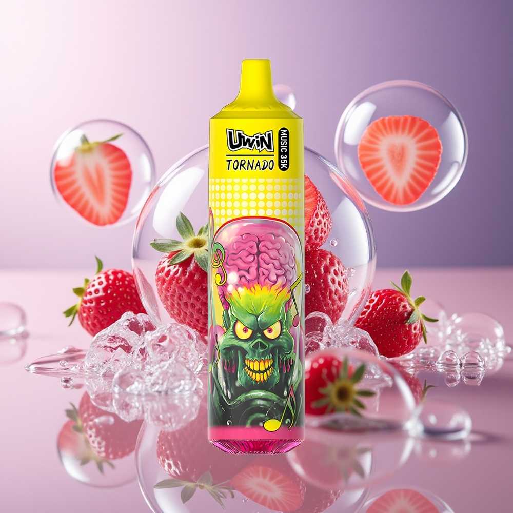 Uwin Tornado 35K Music Ładowanie Type-C Jednorazowy Vape Truskawkowy Lód