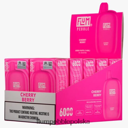 FLUM PEBBLES 6000 zaciągnięć 10 opakowań Cherry Berry Flum Pebble Polska JHT8V21