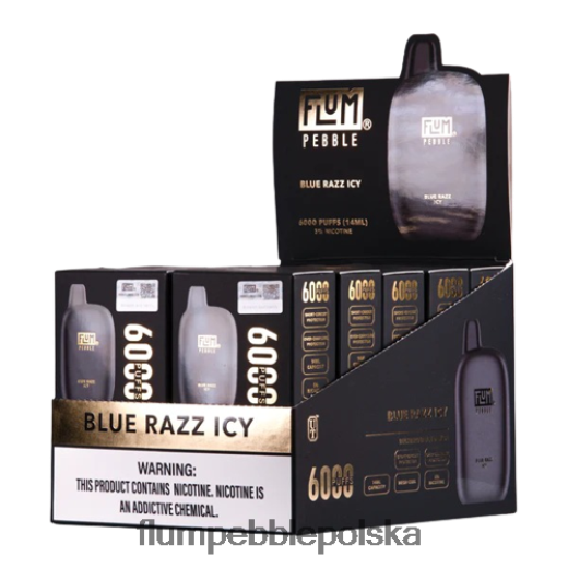 FLUM PEBBLES 6000 zaciągnięć 10 opakowań niebieski razz lodowaty Flum Pebble Near Me JHT8V15