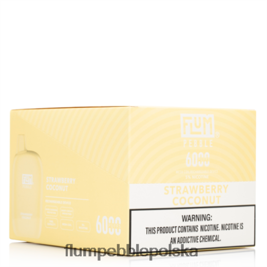 FLUM PEBBLES 6000 zaciągnięć 10 opakowań truskawkowy kokos Flum Pebble Vape Polska JHT8V73