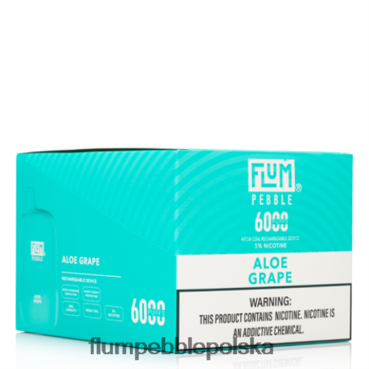 FLUM PEBBLES 6000 zaciągnięć 10 opakowań winogrono aloesowe Flum Pebble Vape Polska JHT8V3