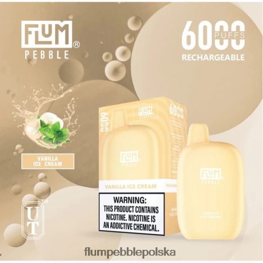FLUM PEBBLES 6000 zaciągnięć lody waniliowe Flum Pebble Flavors JHT8V84