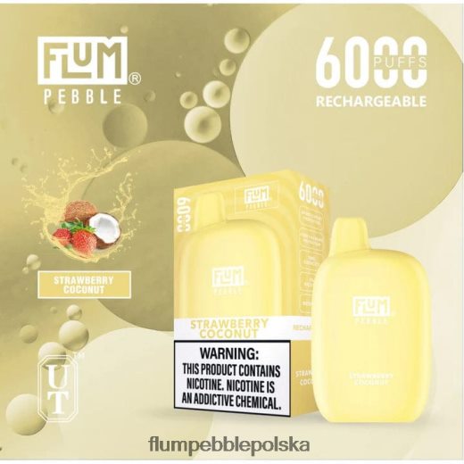 FLUM PEBBLES 6000 zaciągnięć truskawkowy kokos Flum Pebble Warszawa JHT8V72